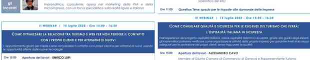Turismo, Liguria, webinar, formazione